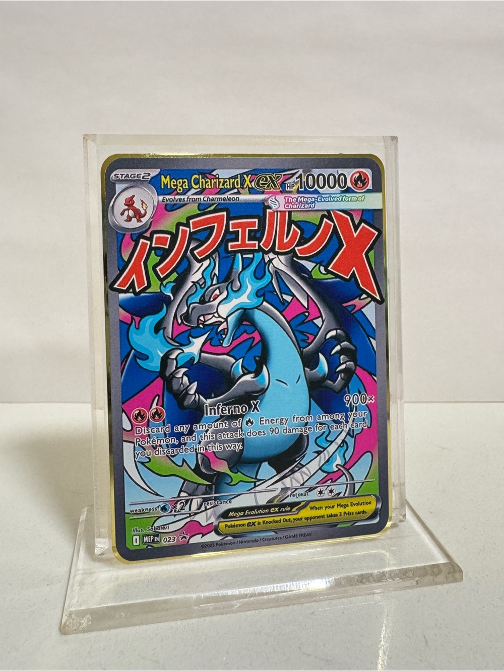 Pokemon Mega Charizard X EX  Gold Metal Card Collectible/Gift/Fan Art